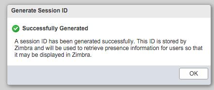 Generate Session ID Zimbra Successfully