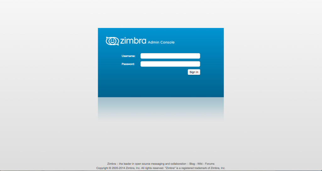 Zimbra Admin Console 8.6