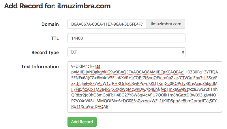 Membuat Dan Validasi DKIM Zimbra Pada DNS